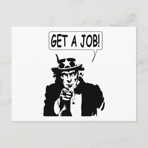 Uncle Sam Get A Job Postcard