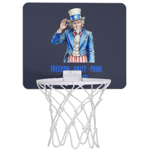 Uncle Sam Happy 4th of July Patriotic Mini Basketball Hoop