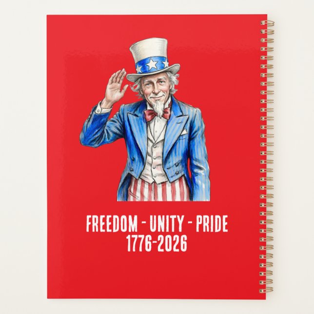 Uncle Sam Happy 4th of July Patriotic Planner (Back)