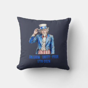 Uncle Sam Happy 4th of July Patriotic Throw Pillow