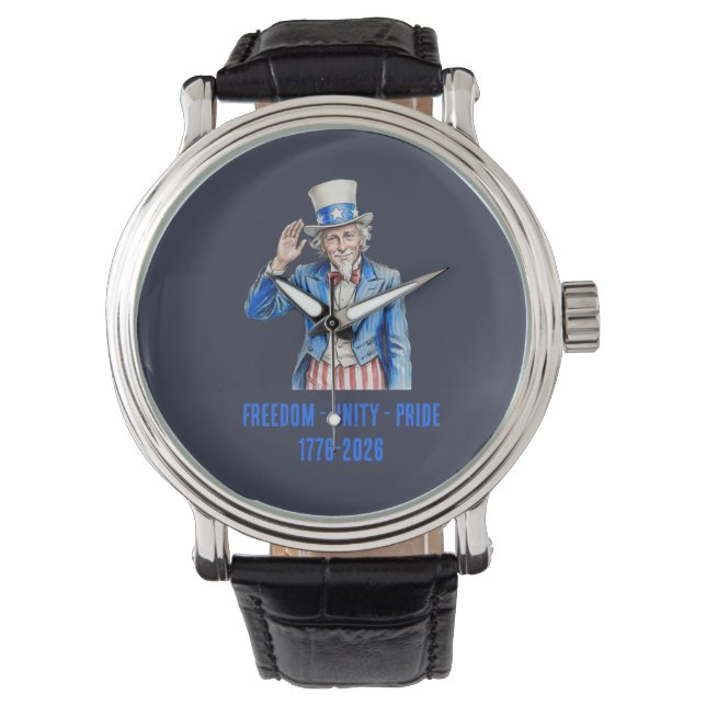 Uncle Sam Happy 4th of July Patriotic Watch (Front)