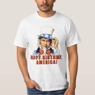 Uncle Sam Happy Birthday America Tshirt