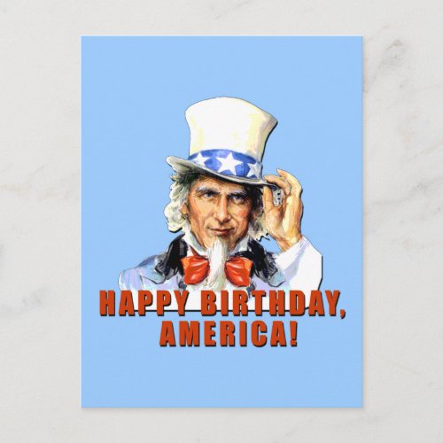 Uncle Sam Happy Birthday America Tshirt Postcard