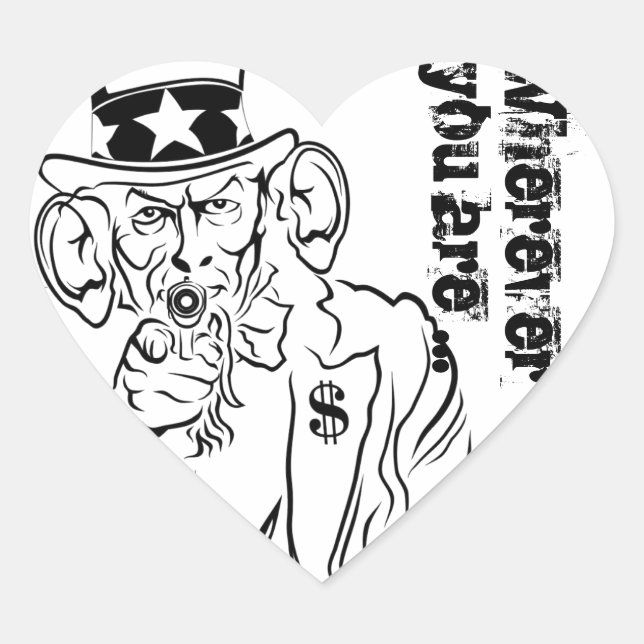 Uncle Sam Heart Sticker (Front)