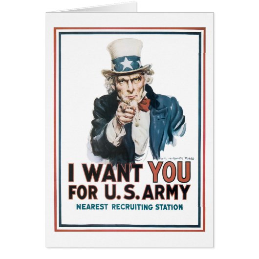 Uncle Sam "I Want YOU!" Cards (Front)