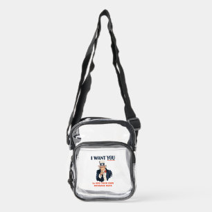 Uncle Sam I Want You Custom Message Clear Crossbody Bag