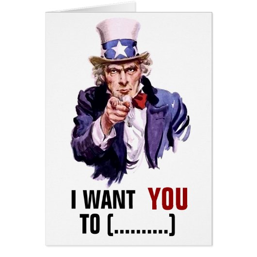 Uncle Sam "I Want You" Customizable Cards (Front)
