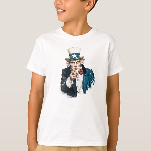 Uncle Sam I Want You Customize With Your Text T-Shirt (Front)