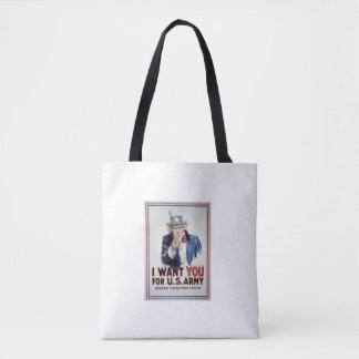 Uncle Sam I Want You For Us Army Vintage Poster Tote Bag