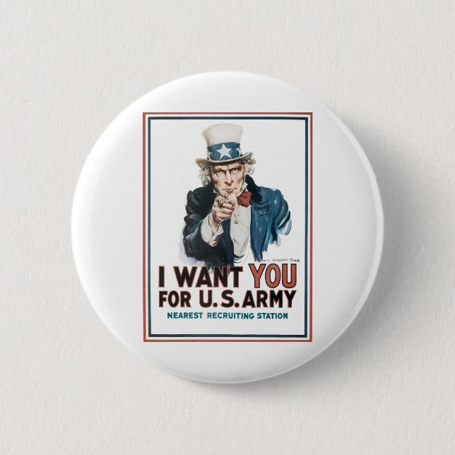 Uncle Sam "I Want YOU!" Pinback Button (Front)