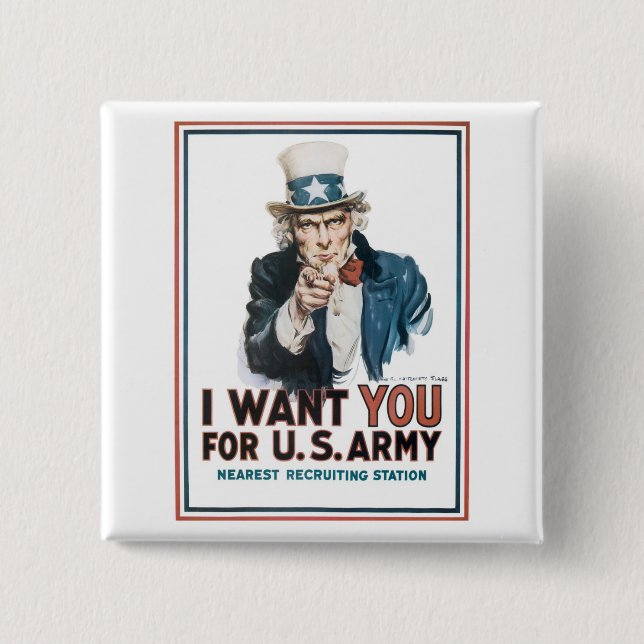 Uncle Sam "I Want YOU!" Pinback Button (Front)