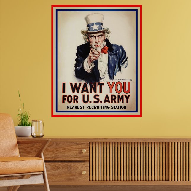 Uncle Sam, I Want You Poster Print | Zazzle