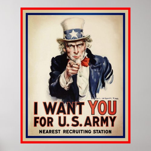 Uncle Sam I Want You Poster Print