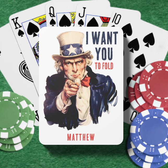 Uncle Sam I Want You to Fold Funny Poker Cards (Creator Uploaded)