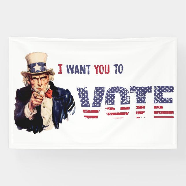 Uncle Sam I want you to vote Election Banner (Horizontal)