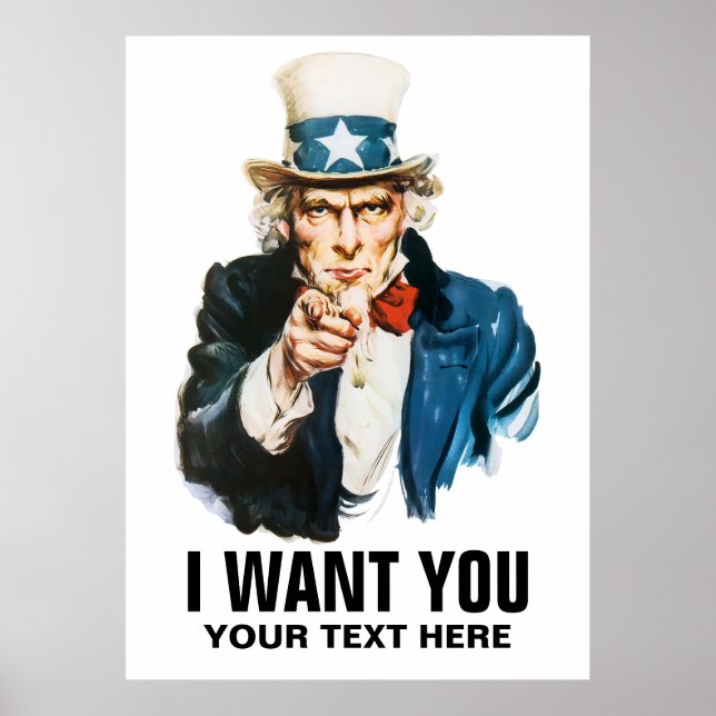 Uncle Sam I Want You Vintage Poster (Front)