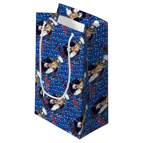 Uncle Sam I Want You With Stars and Stripes  Small Gift Bag
