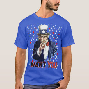 Uncle Sam I Want You With Stars and Stripes T-Shirt