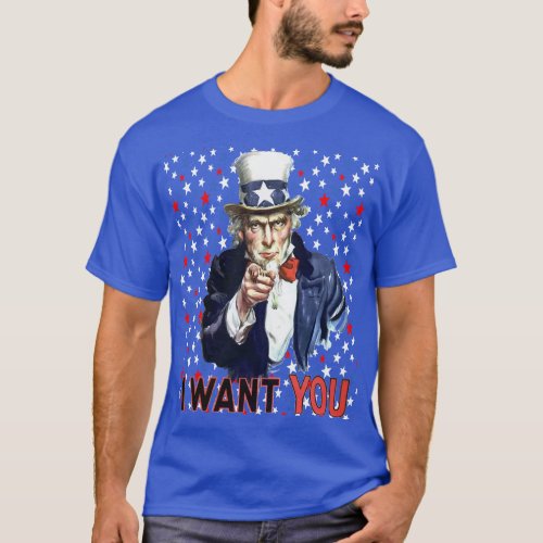 Uncle Sam I Want You With Stars and Stripes  T_Shirt