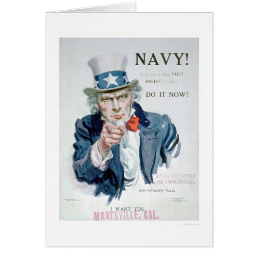 Uncle Sam is Calling You!  Enlist Navy (US02148B) Cards (Front)