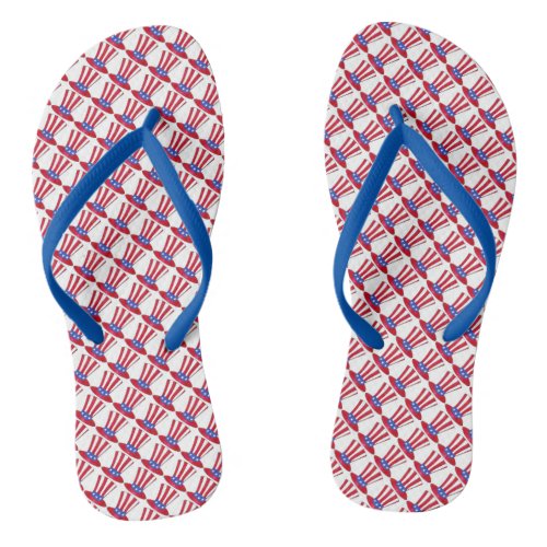 Uncle Sam July 4th USA Patriotic American Flag Flip Flops