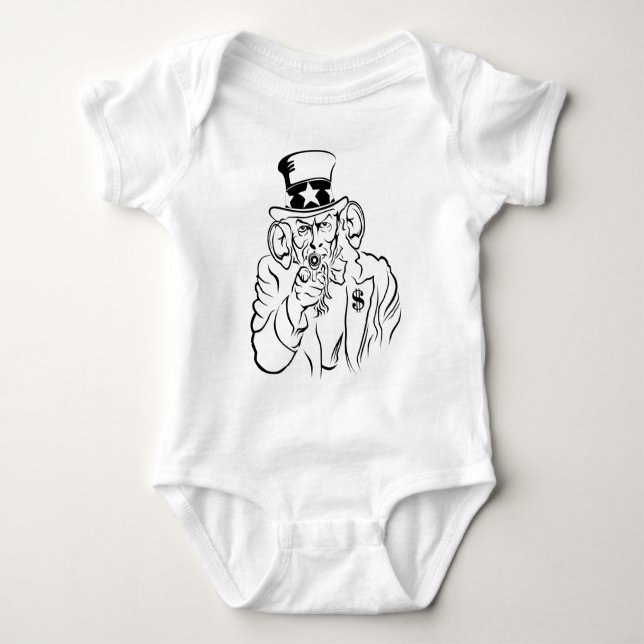 Uncle Sam lauscht Baby Bodysuit (Front)