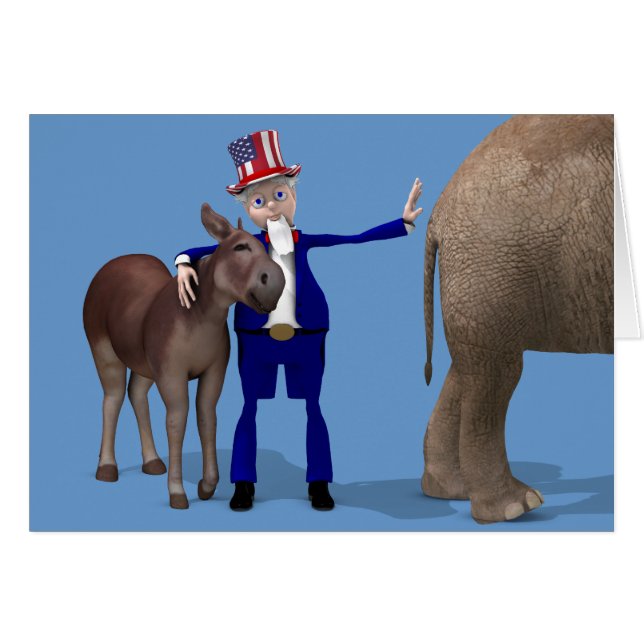 Uncle Sam Loves Donkeys Cards (Front Horizontal)