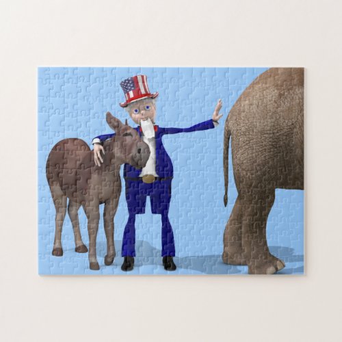 Uncle Sam Loves Donkeys Jigsaw Puzzle