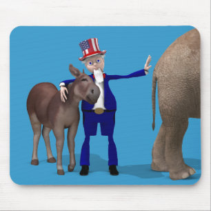 Uncle Sam Loves Donkeys Mouse Pad