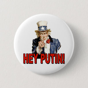 Uncle Sam Middle Finger Hey Putin  Button