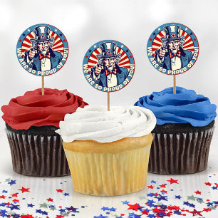 Uncle Sam Military Going Away Party Cupcake Picks Classic Round Sticker