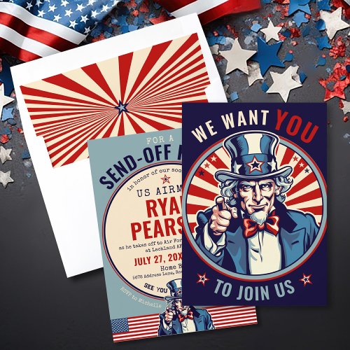 Uncle Sam Military Going Away Party Envelope Liner