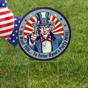 Uncle Sam Military Going Away Party Lawn Sign