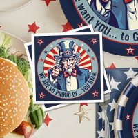 Uncle Sam Military Going Away Party Paper Napkin