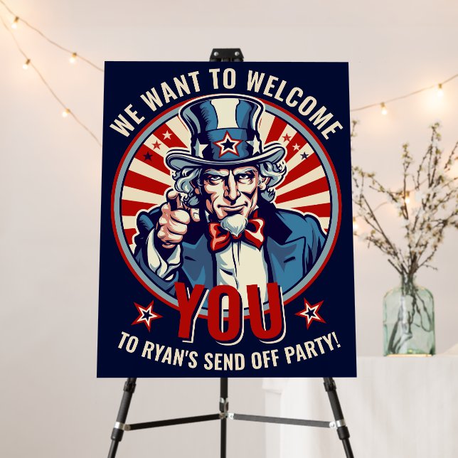 Uncle Sam Military Going Away Party Welcome Sign (In Situ (Stand))