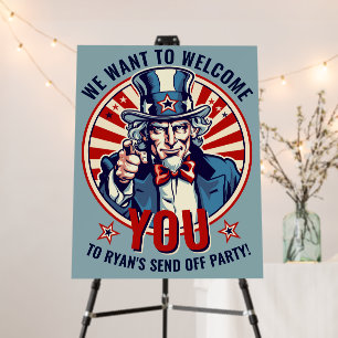 Uncle Sam Military Going Away Party Welcome Sign