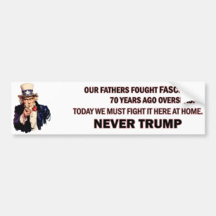 Uncle Sam Never Trump Bumper Sticker