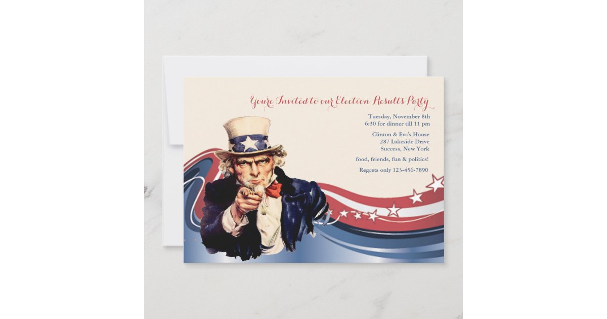 Uncle Sam Patriotic Invitation | Zazzle