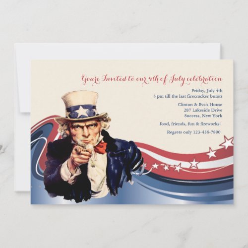 Uncle Sam Patriotic Invitation
