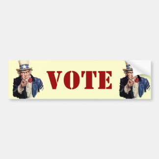 Uncle Sam Patriotic VOTE Designs Bumper Sticker