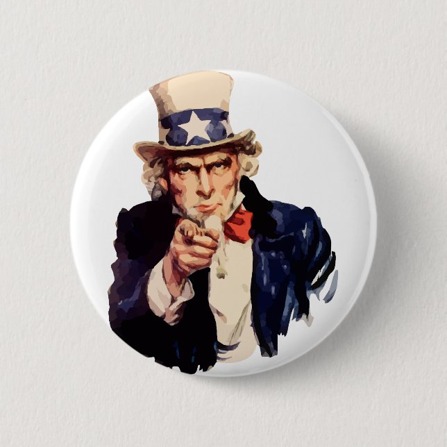 Uncle Sam Pinback Button (Front)