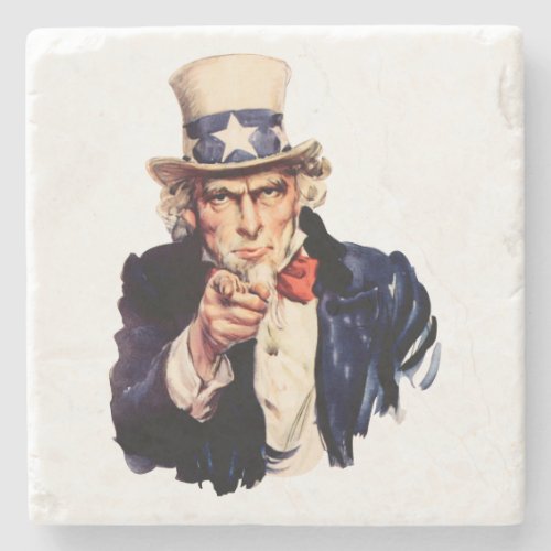 Uncle Sam Pointing Finger Stone Coaster