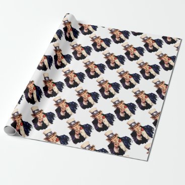 Uncle Sam Pointing Finger Wrapping Paper Uncle Sam Pointing Finger Wrapping Paper