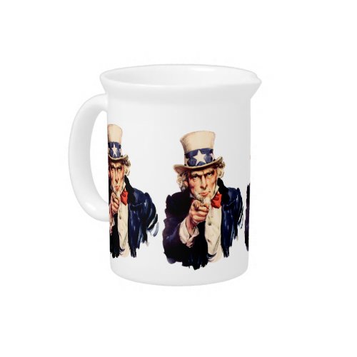 Uncle Sam Pointing His Finger Drink Pitcher