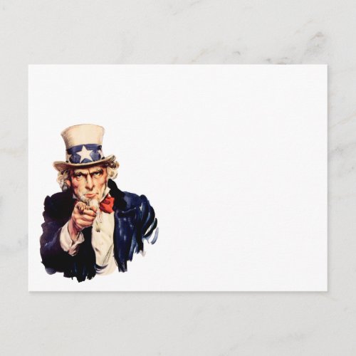 Uncle Sam Pointing His Finger Postcard