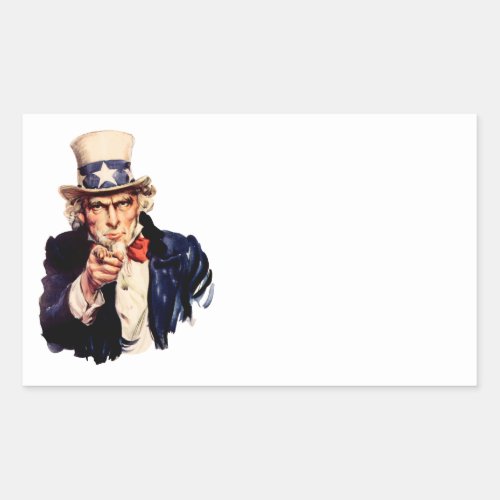 Uncle Sam Pointing His Finger Rectangular Sticker