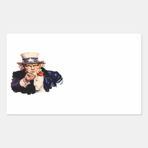 Uncle Sam Pointing His Finger Rectangular Sticker