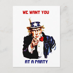 UNCLE SAM POINTING PARTY INVITATION ~EZ2 CUSTOMIZE