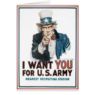 Uncle Sam Poster, America. I Want You For... Cards