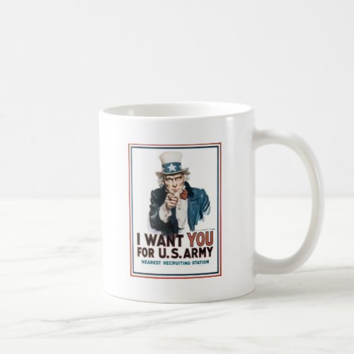 Uncle Sam Poster America I Want You For Coffee Mug